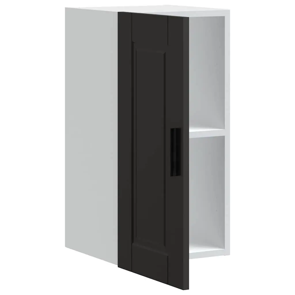 Black Engineered Wood Wall Cabinet