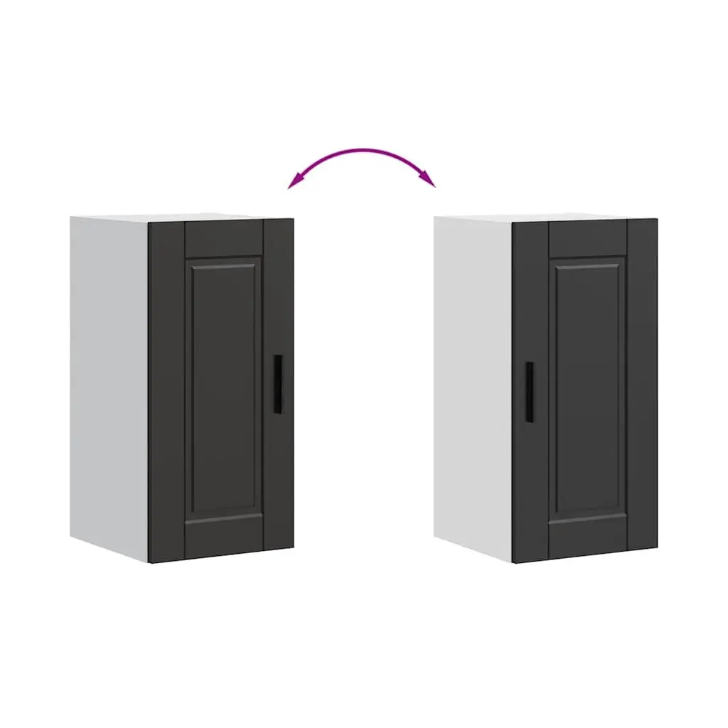 Black Engineered Wood Wall Cabinet