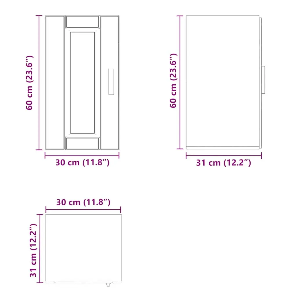 Kitchen Cabinet Wall-Mounted Storage Cupboard White High Gloss Engineered Wood