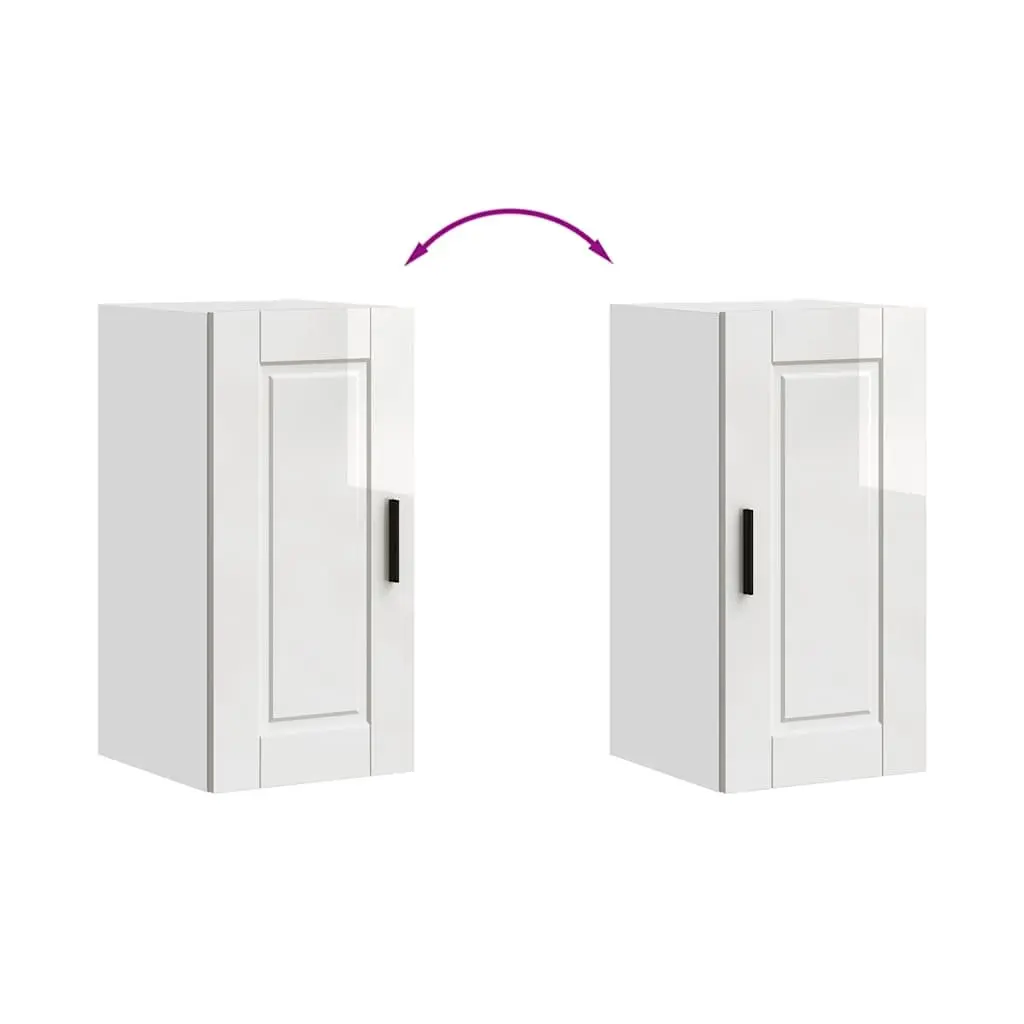 Kitchen Cabinet Wall-Mounted Storage Cupboard White High Gloss Engineered Wood