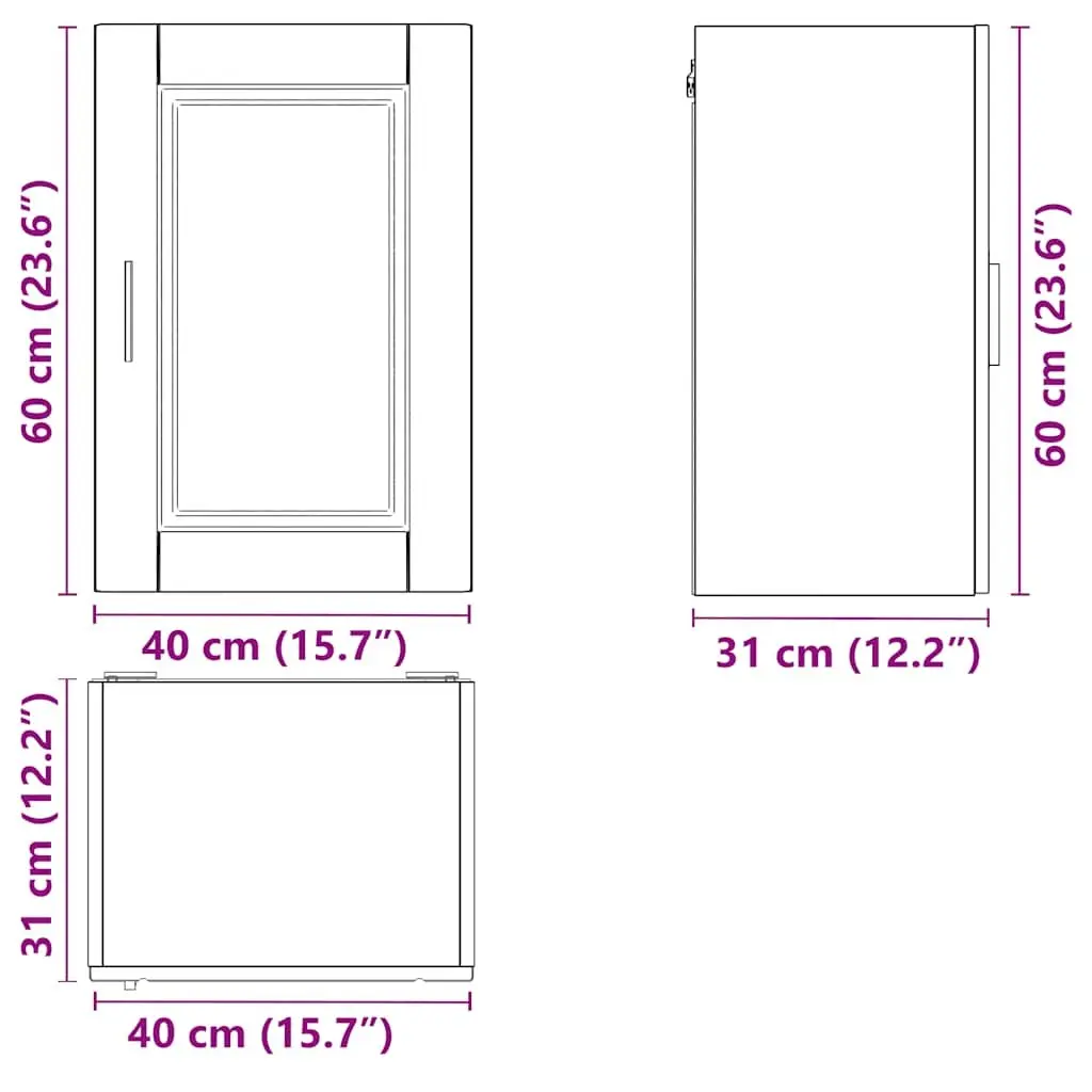 Kitchen Wall Cabinet White Engineered Wood Storage Cupboard Mounted Organiser