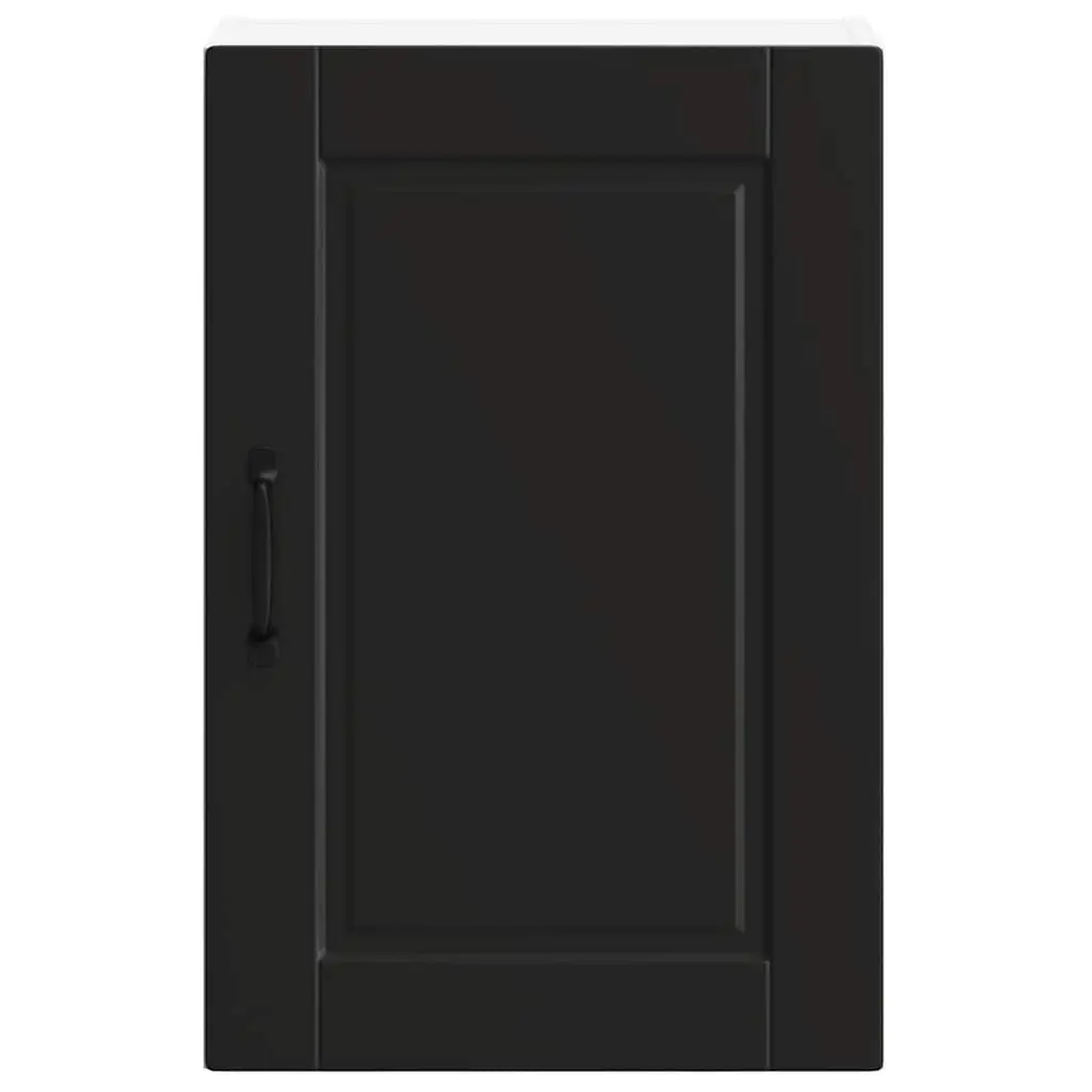 Black Kitchen Cabinet Wall-Mounted Storage Organiser Engineered Wood Unit