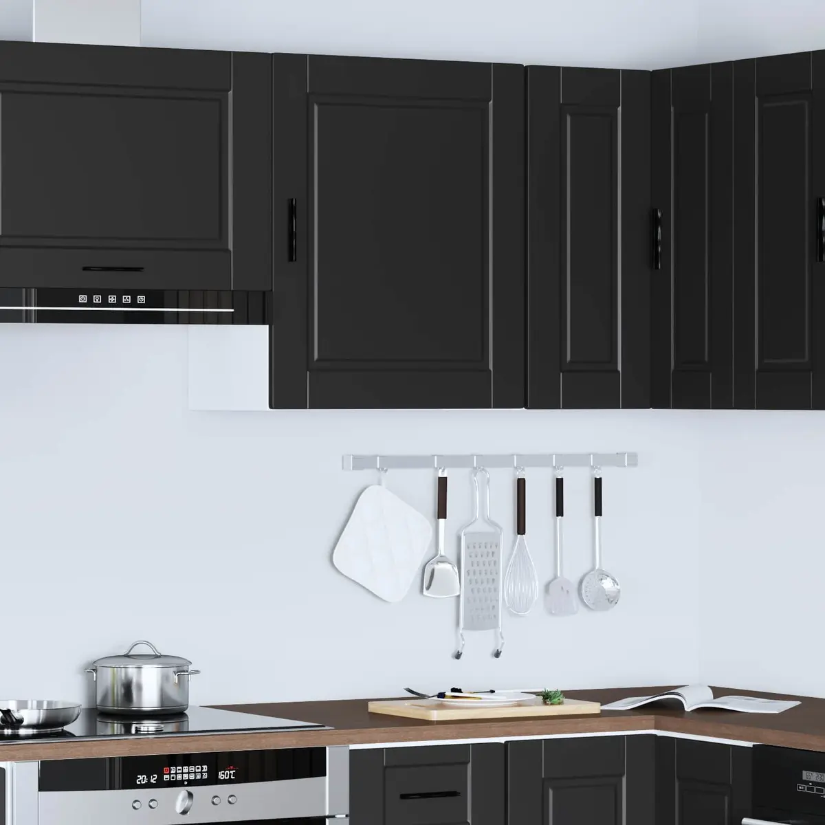 Wall Mounted Kitchen Cabinet Storage Cupboard with Door Engineered Wood White