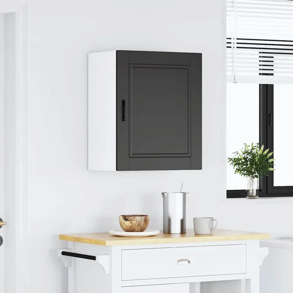 Wall Mounted Kitchen Cabinet Storage Cupboard with Door Engineered Wood White