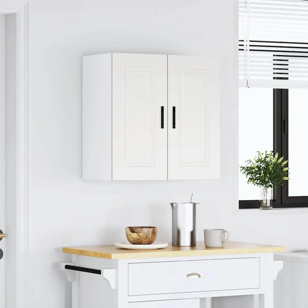 Kitchen Cabinet Storage Organiser Wall-Mounted White Engineered Wood