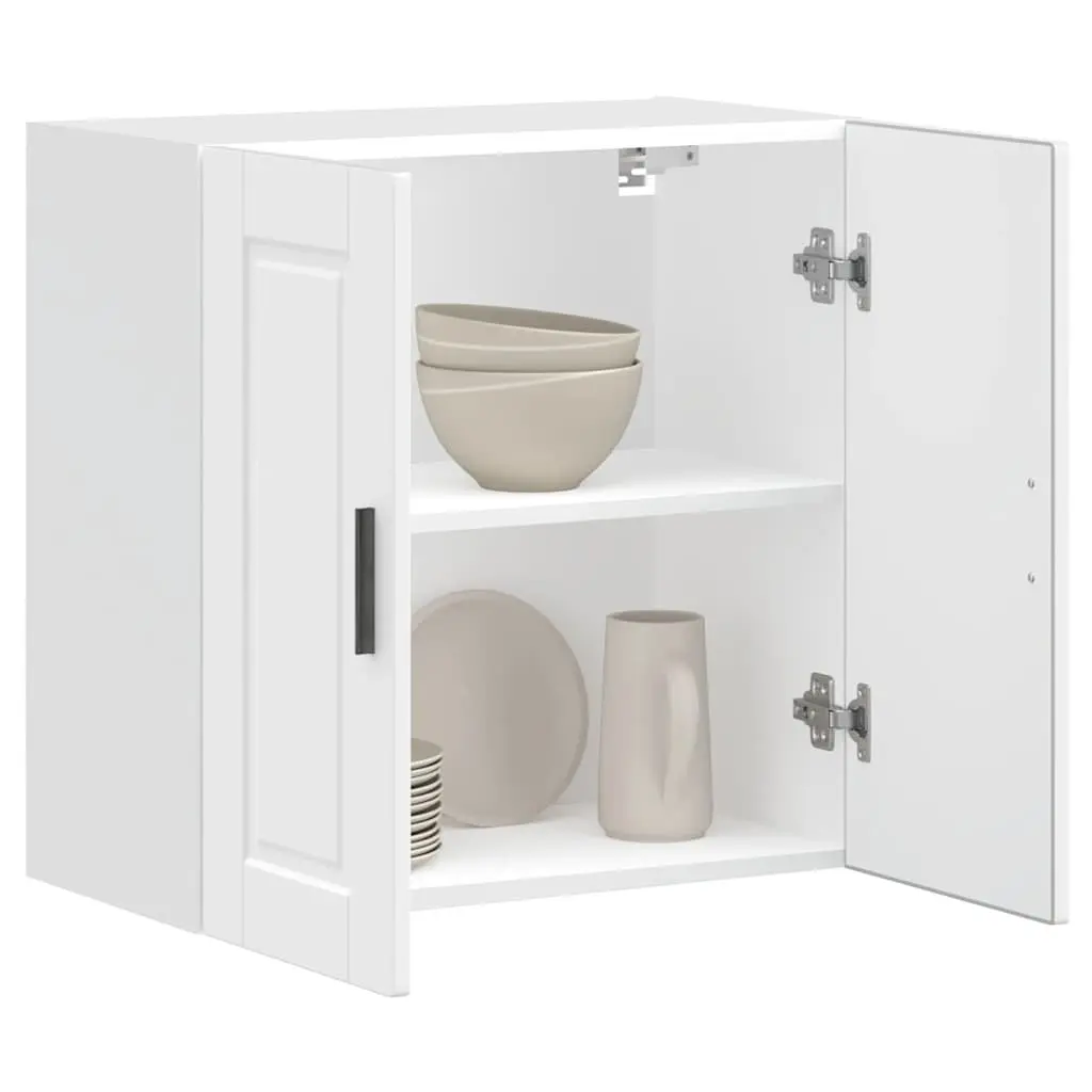 Kitchen Cabinet Storage Organiser Wall-Mounted White Engineered Wood