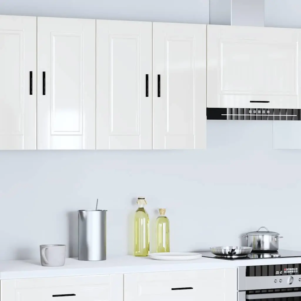 Kitchen Wall Cabinet Storage Cupboard White High Gloss Engineered Wood