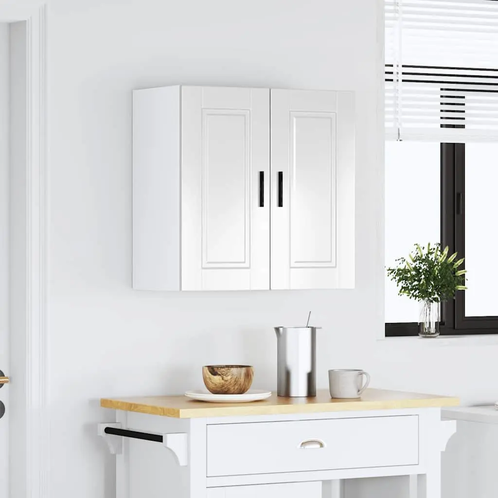 Kitchen Wall Cabinet Storage Cupboard White High Gloss Engineered Wood