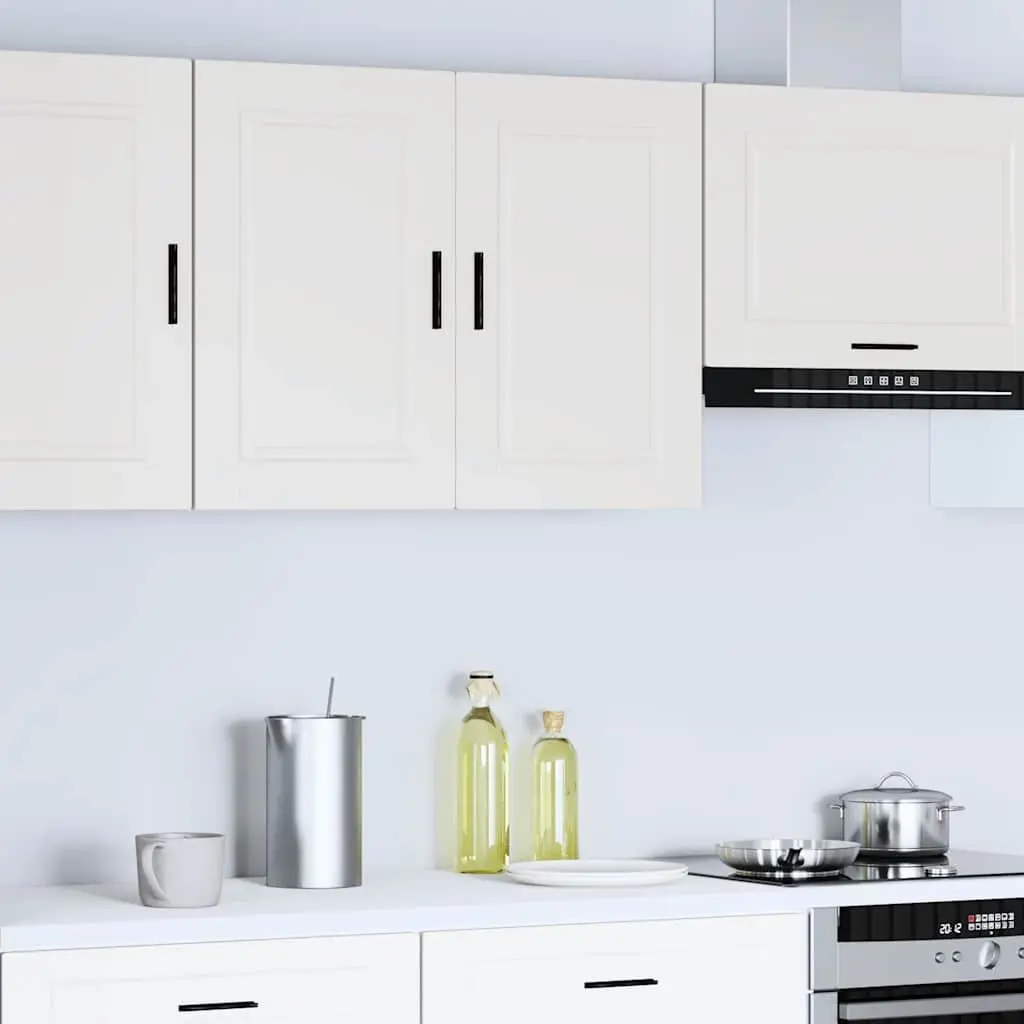 Kitchen Cabinet White Engineered Wood Storage Cupboard Wall-Mounted Organiser Shelving
