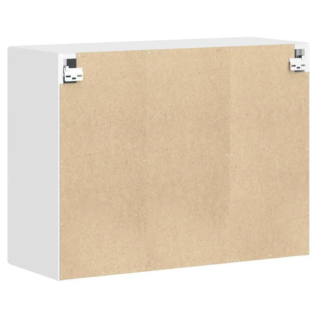 Kitchen Cabinet White Engineered Wood Storage Cupboard Wall-Mounted Organiser Shelving