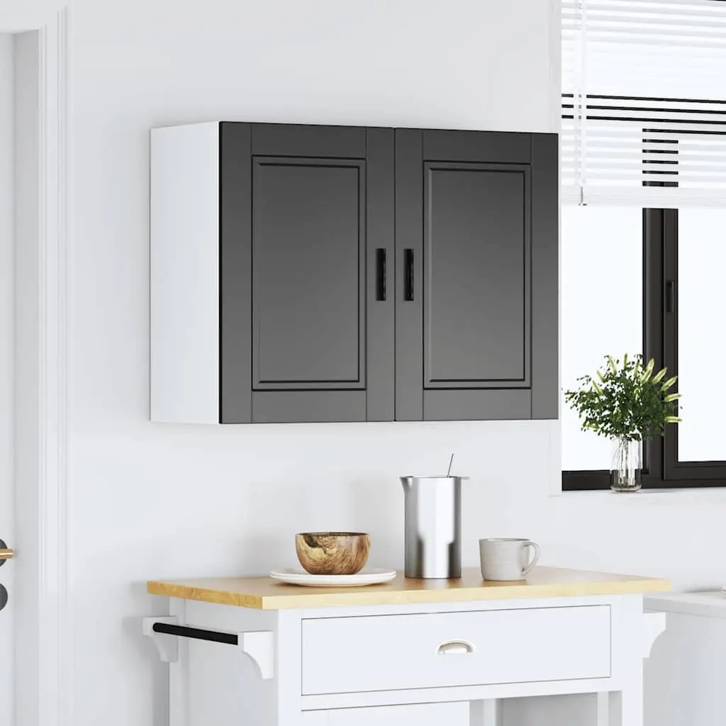 Kitchen Wall Cabinet with Black Finish