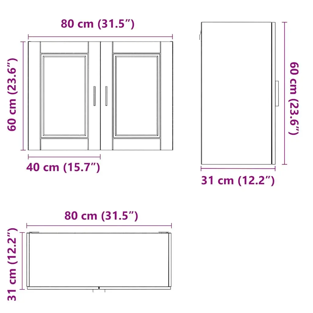 Kitchen Wall Cabinet White High Gloss Engineered Wood Storage Cupboard Organiser