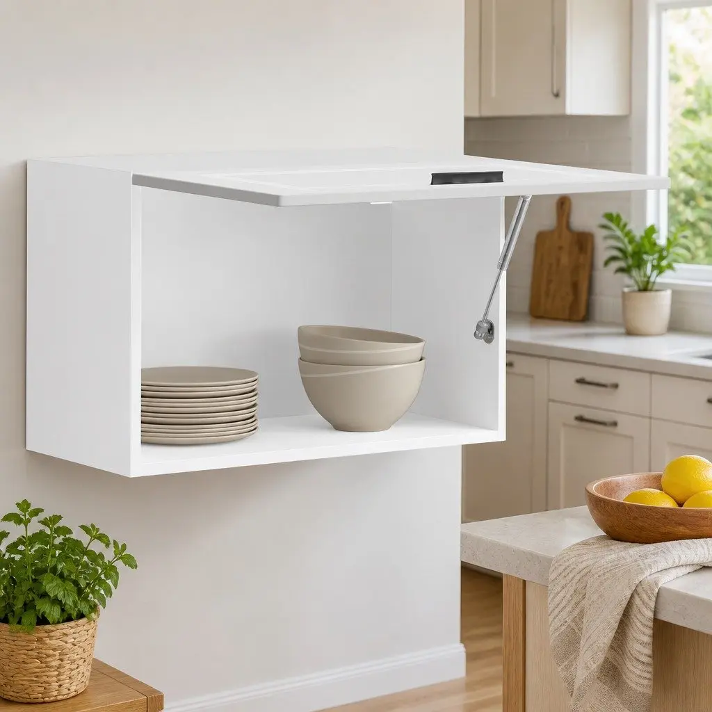 Kitchen Wall Cabinet Storage Organizer Wall-Mounted Engineered Wood White