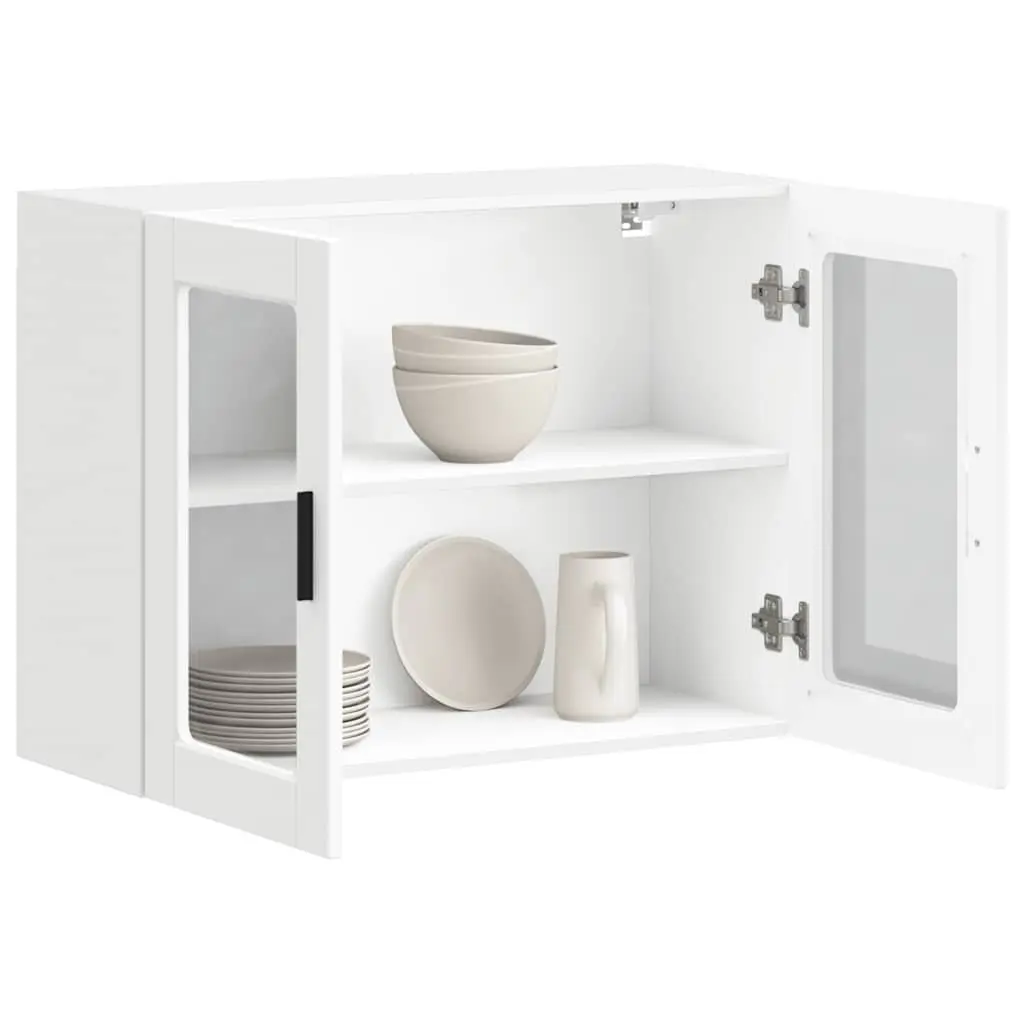 White Kitchen Wall Cabinet with Glass Door