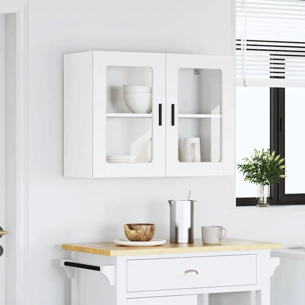 White Kitchen Wall Cabinet with Glass Door