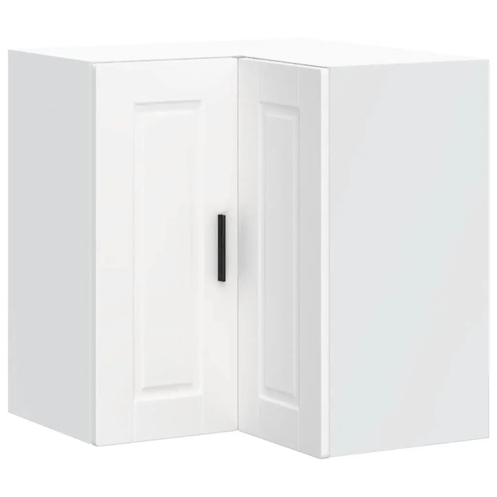 Kitchen Corner Cabinet White Engineered Wood Wall-Mounted Storage