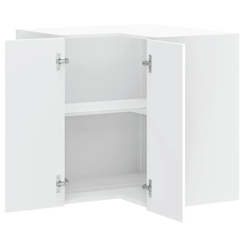Kitchen Corner Cabinet White Engineered Wood Wall-Mounted Storage