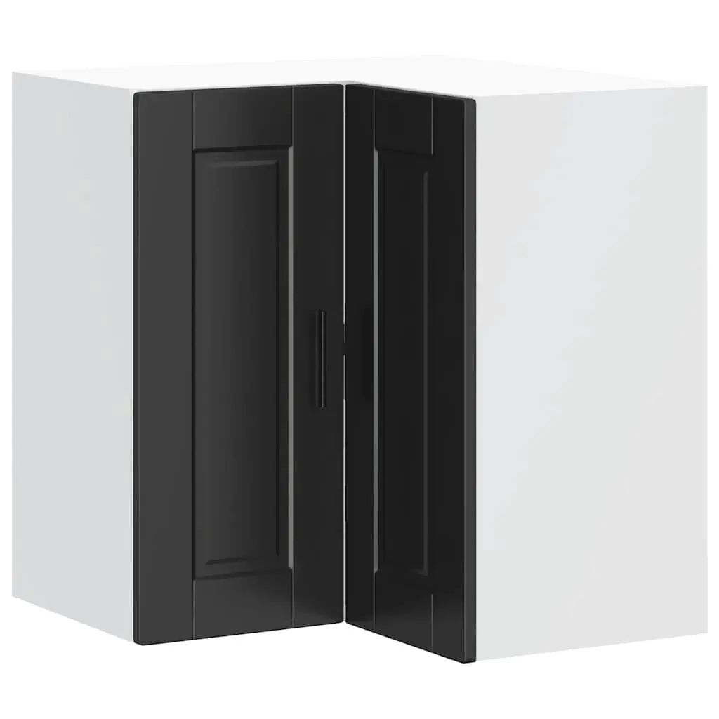 Black Engineered Wood Kitchen Corner Cabinet