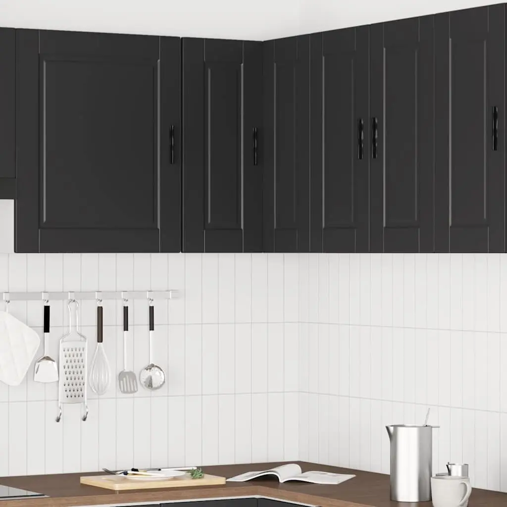 Black Engineered Wood Kitchen Corner Cabinet