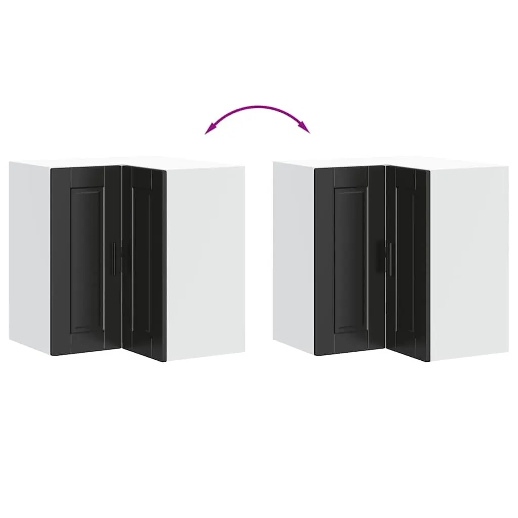 Black Engineered Wood Kitchen Corner Cabinet