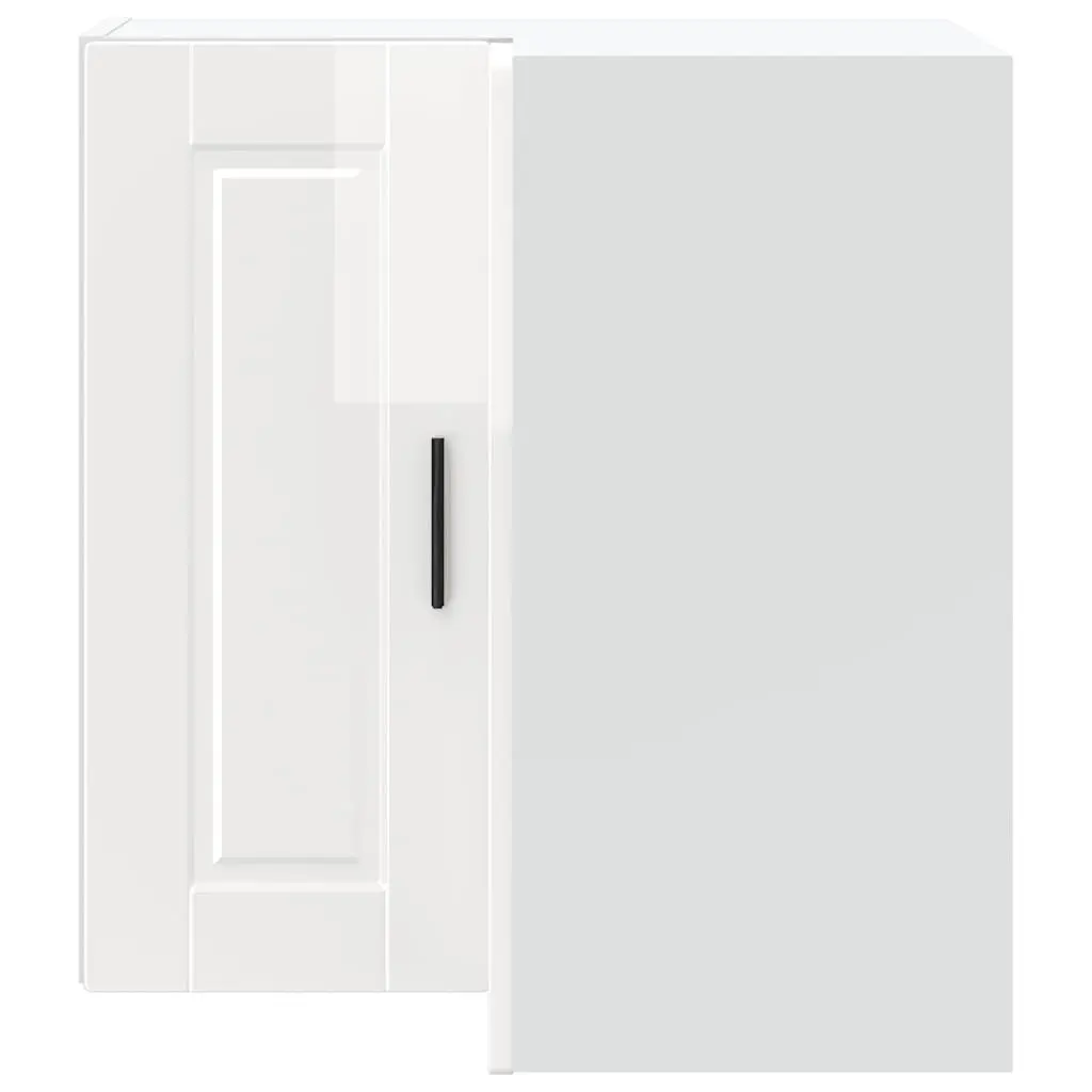 Kitchen Corner Cabinet White Engineered Wood Wall Mounted Storage Cupboard