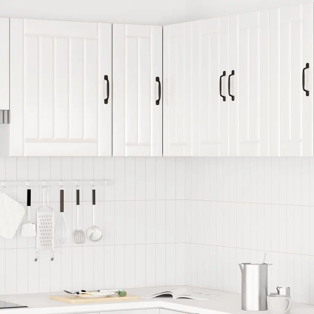 Kitchen Corner Cabinet White Engineered Wood Wall Mounted Storage Cupboard
