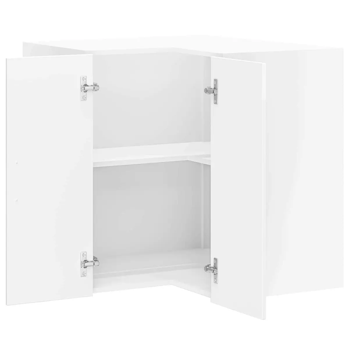 Kitchen Corner Cabinet White Engineered Wood Wall Mounted Storage Cupboard