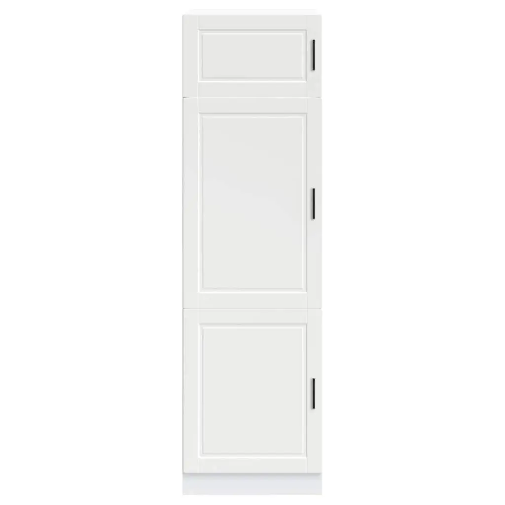 White Kitchen Cupboard Storage Cabinet Engineered Wood Adjustable Feet
