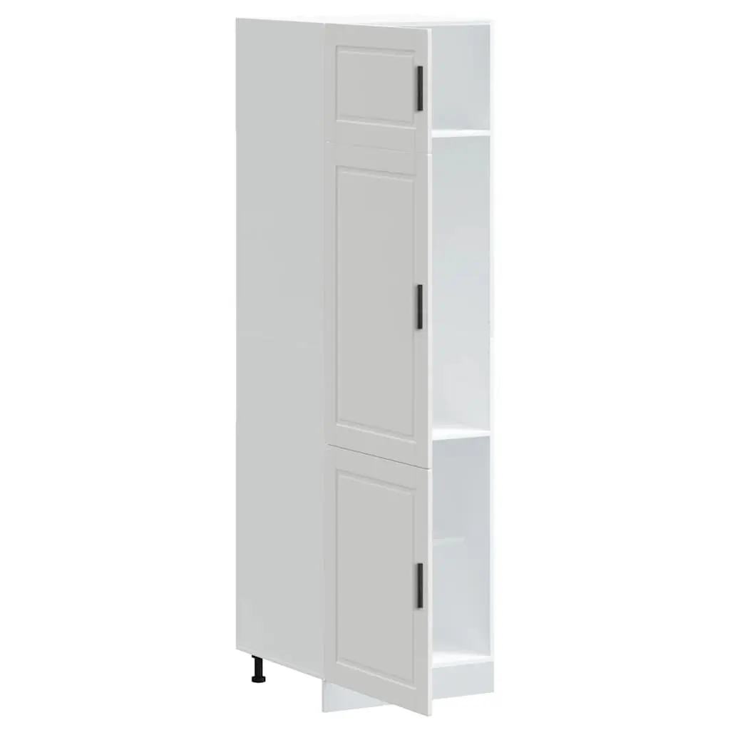 White Kitchen Cupboard Storage Cabinet Engineered Wood Adjustable Feet