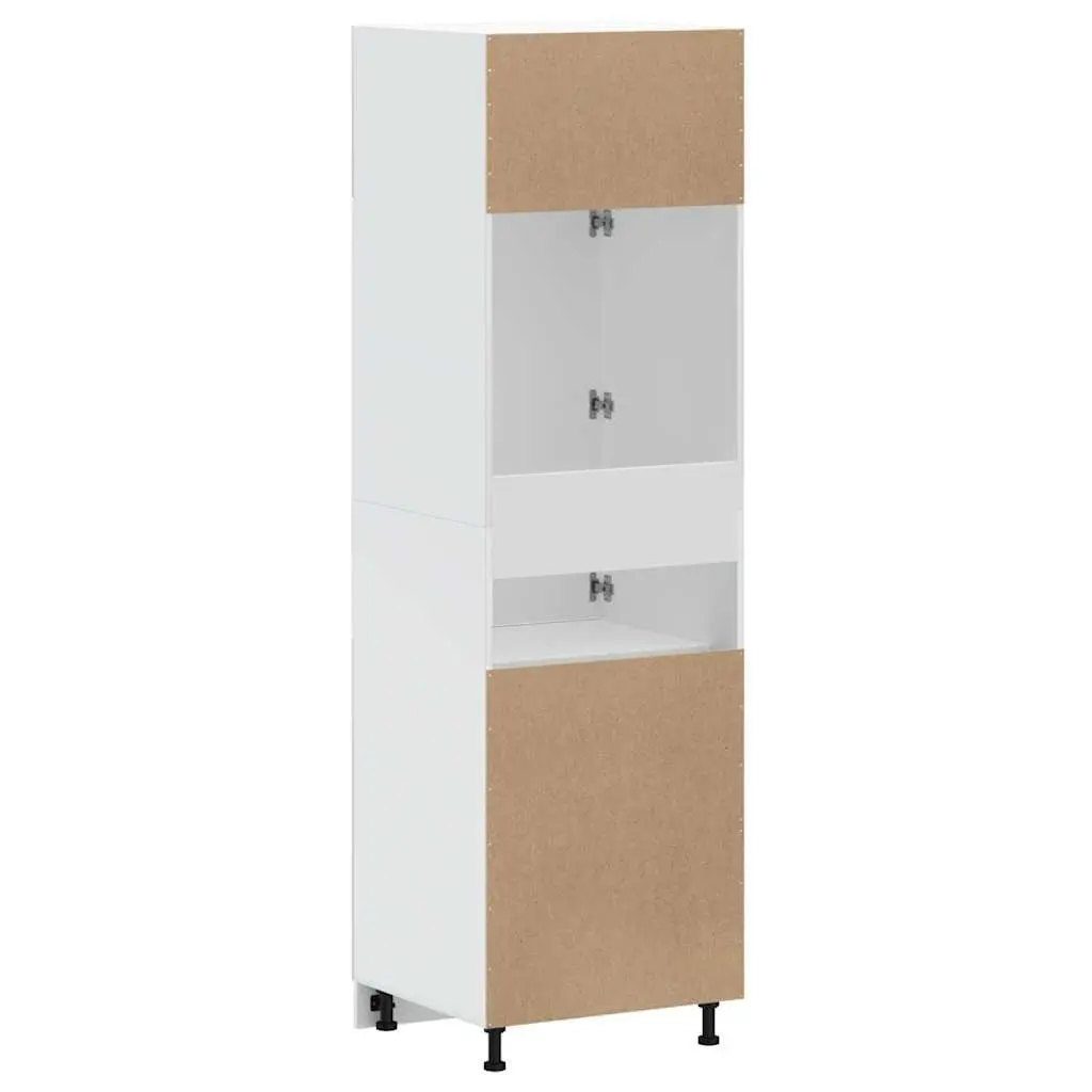 White Kitchen Cupboard Storage Cabinet Engineered Wood Adjustable Feet