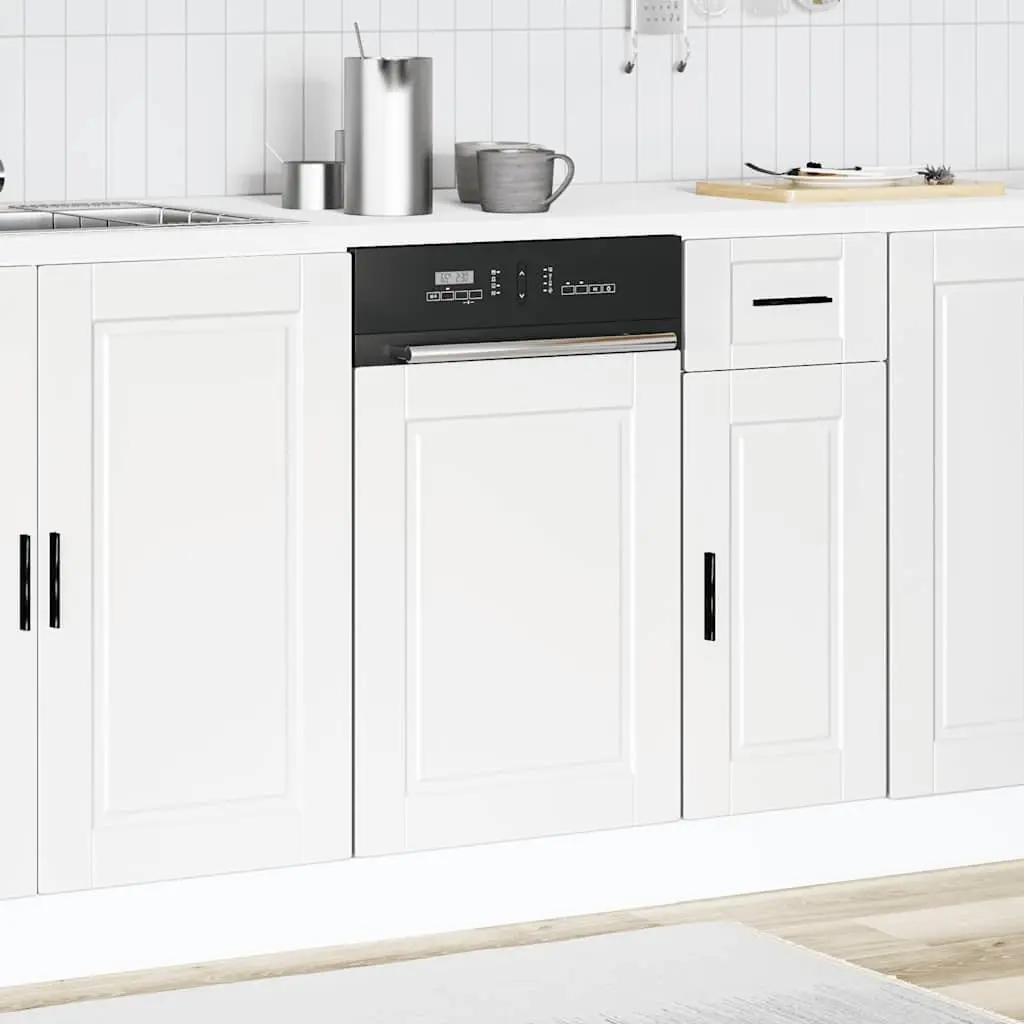 Dishwasher Panel White 45x1.5x57 cm Kitchen Cabinet Front Cover Engineered Wood