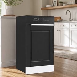 Dishwasher Panel Black Kitchen Cabinet Front Cover Engineered Wood 45x57cm