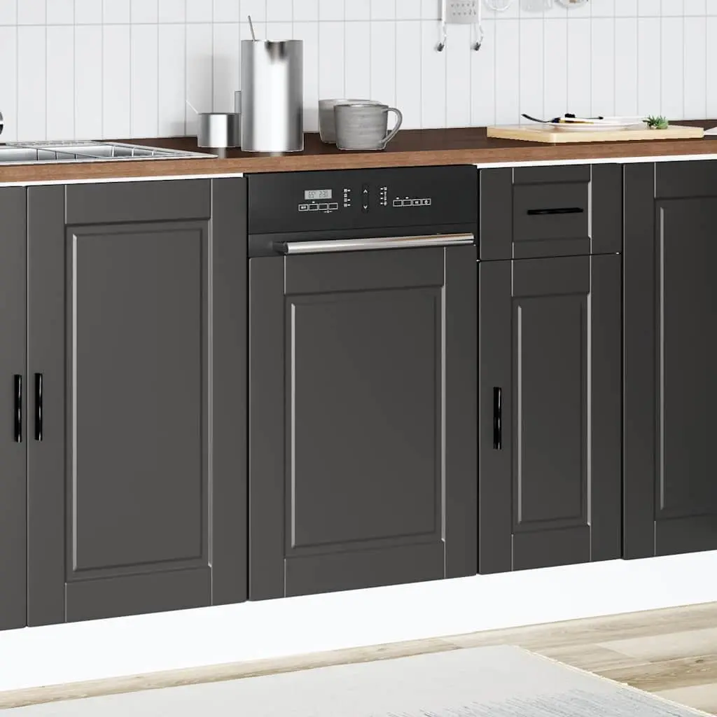 Dishwasher Panel Black Kitchen Cabinet Front Cover Engineered Wood 45x57cm