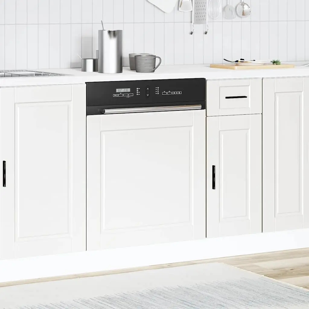 Dishwasher Panel White 60x1.5x57cm Kitchen Cabinet Front Cover Engineered Wood