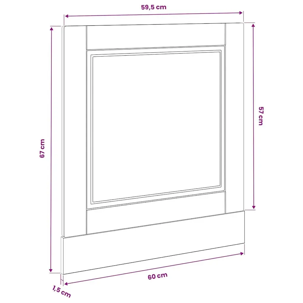 Dishwasher Panel Black 60x1.5x57cm Kitchen Cabinet Front Cover Engineered Wood