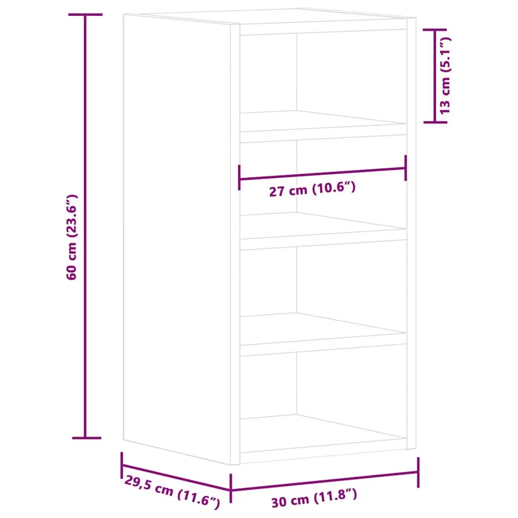Hanging Cabinet Wall-Mounted Kitchen Storage Engineered Wood 30x29.5x60cm White