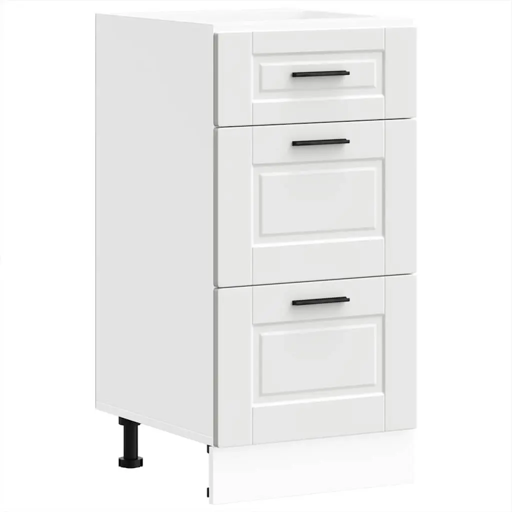 Kitchen Base Cabinet White Storage Cupboard Engineered Wood Adjustable Feet