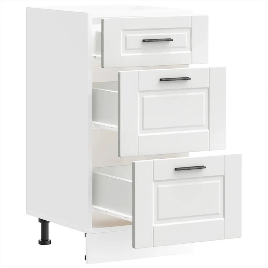 Kitchen Base Cabinet White Storage Cupboard Engineered Wood Adjustable Feet