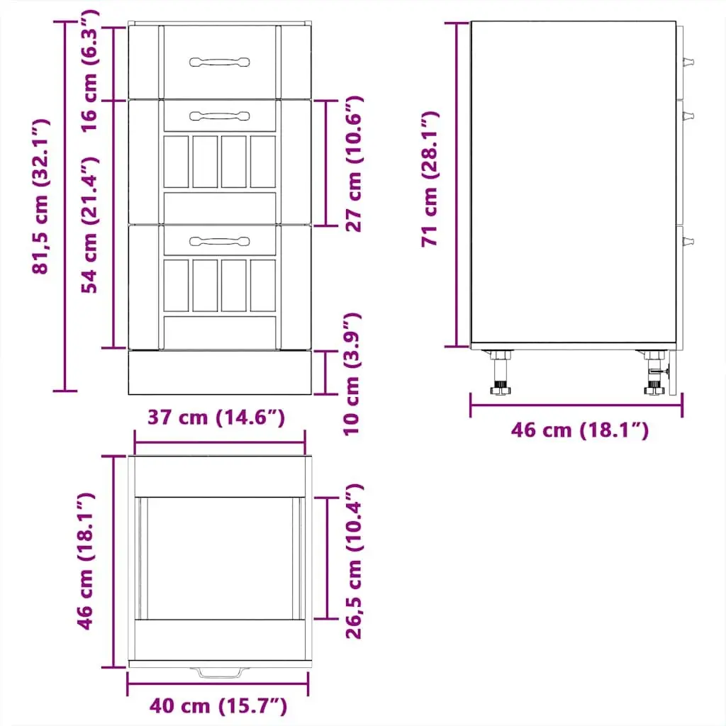Kitchen Base Cabinet White Engineered Wood Storage Cupboard Unit Furniture
