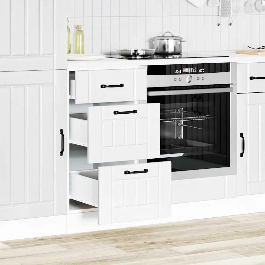 Kitchen Base Cabinet White Engineered Wood Storage Cupboard Unit Furniture