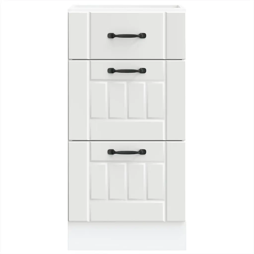 Kitchen Base Cabinet White Engineered Wood Storage Cupboard Unit Furniture