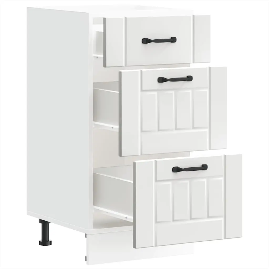 Kitchen Base Cabinet White Engineered Wood Storage Cupboard Unit Furniture