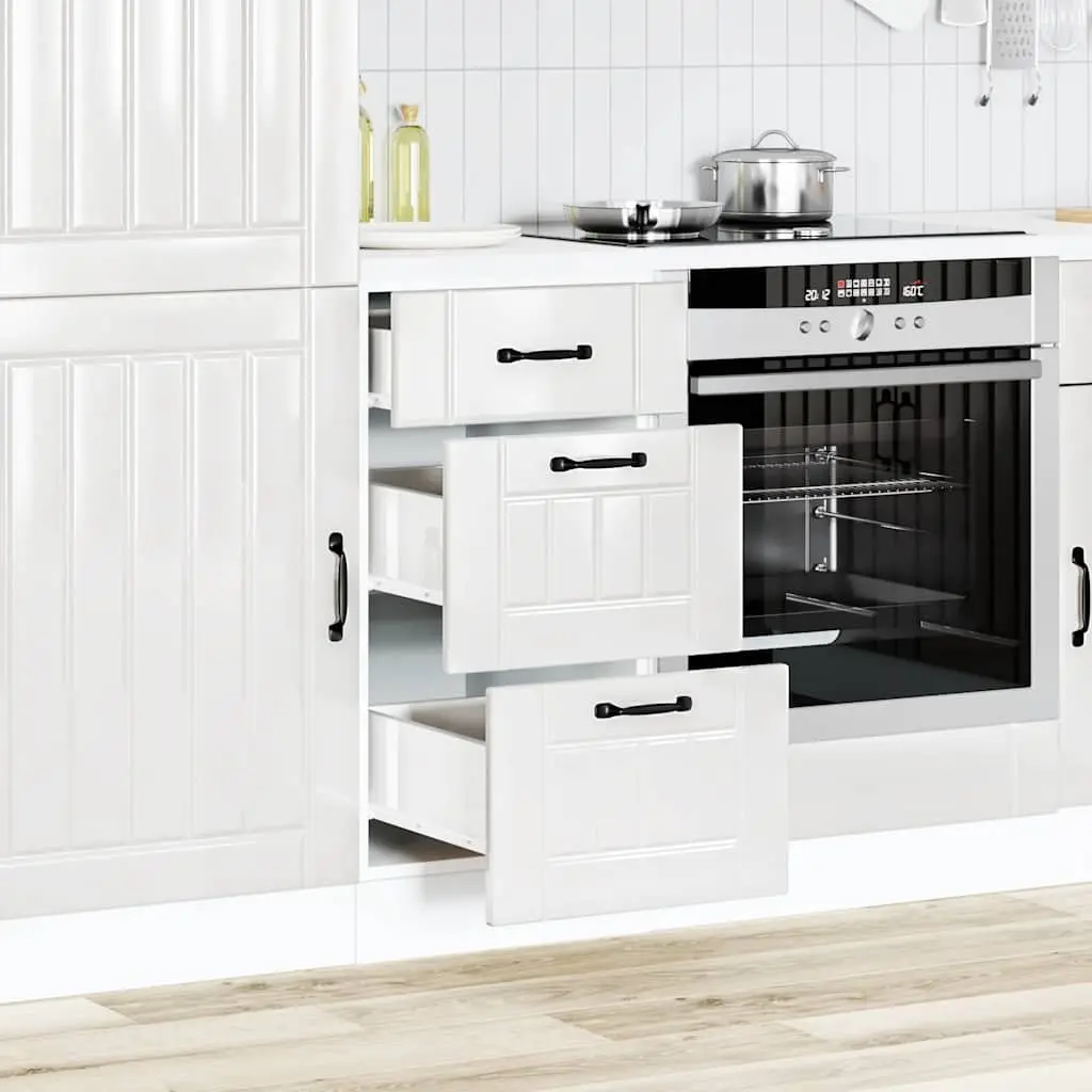Kitchen Base Cabinet White Engineered Wood Storage Cupboard Unit Adjustable Feet