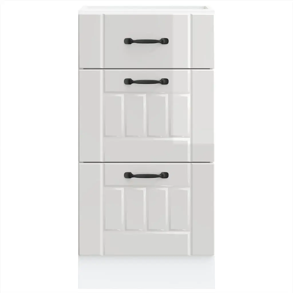 Kitchen Base Cabinet White Engineered Wood Storage Cupboard Unit Adjustable Feet