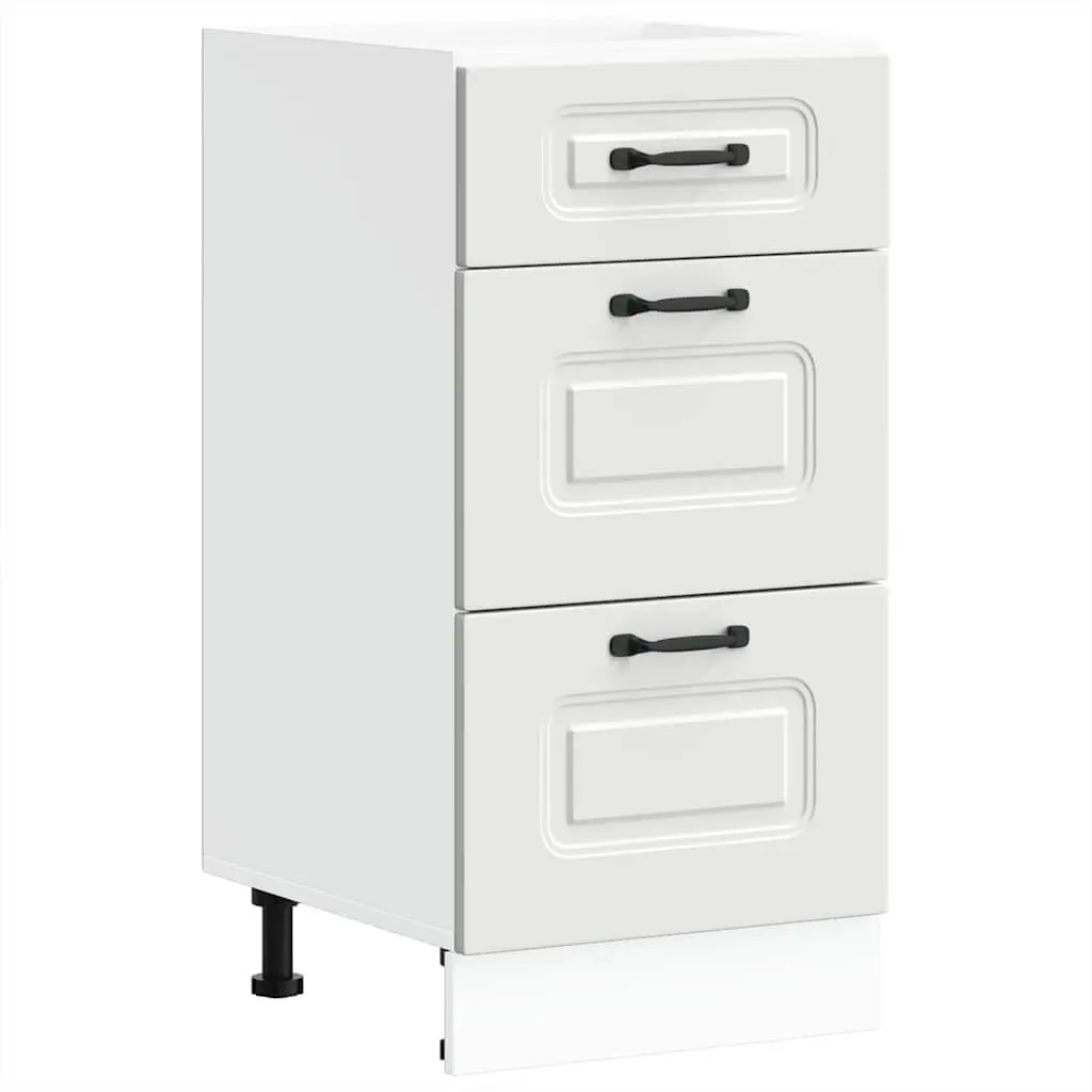 Kitchen Base Cabinet Storage Cupboard White Engineered Wood Adjustable Doors