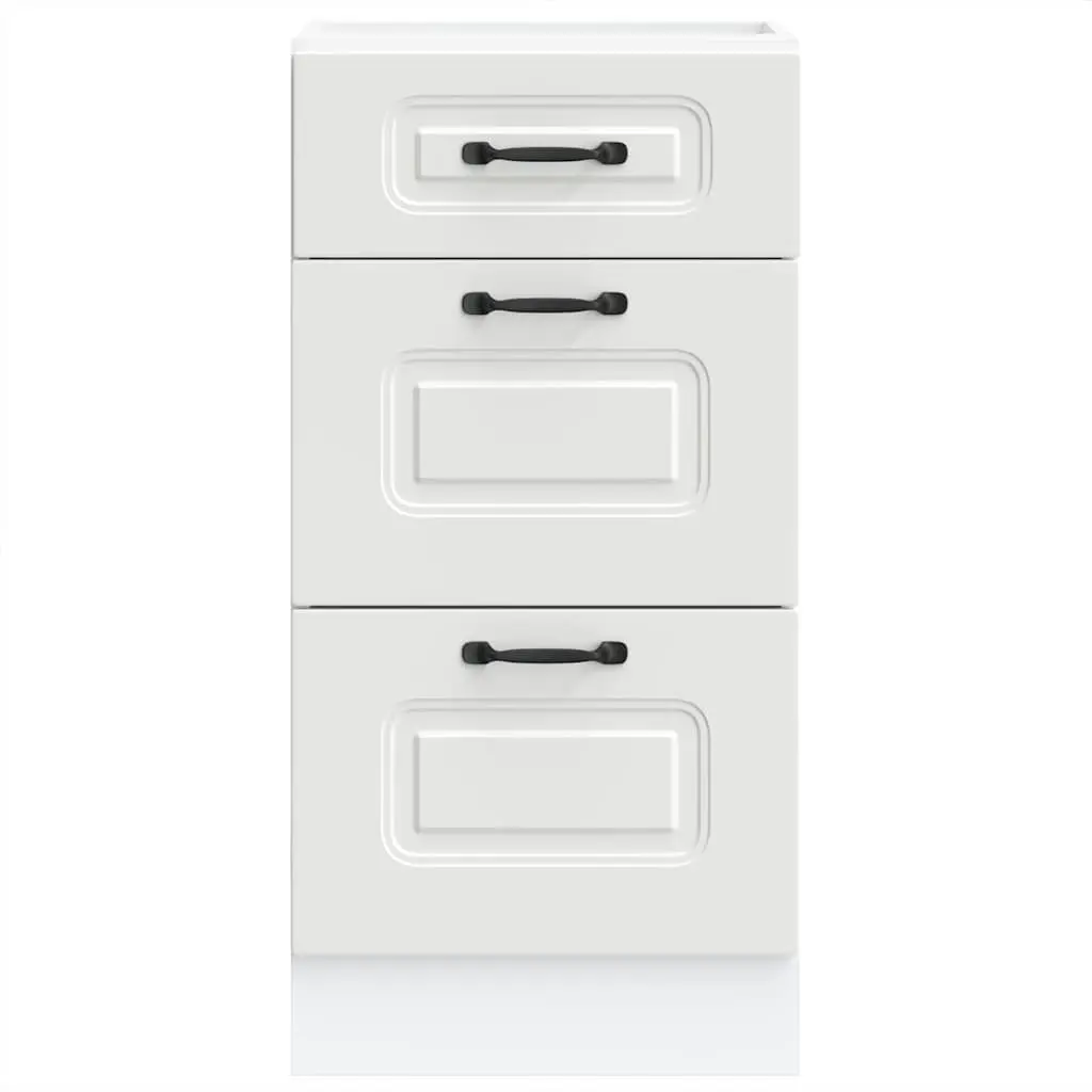 Kitchen Base Cabinet Storage Cupboard White Engineered Wood Adjustable Doors