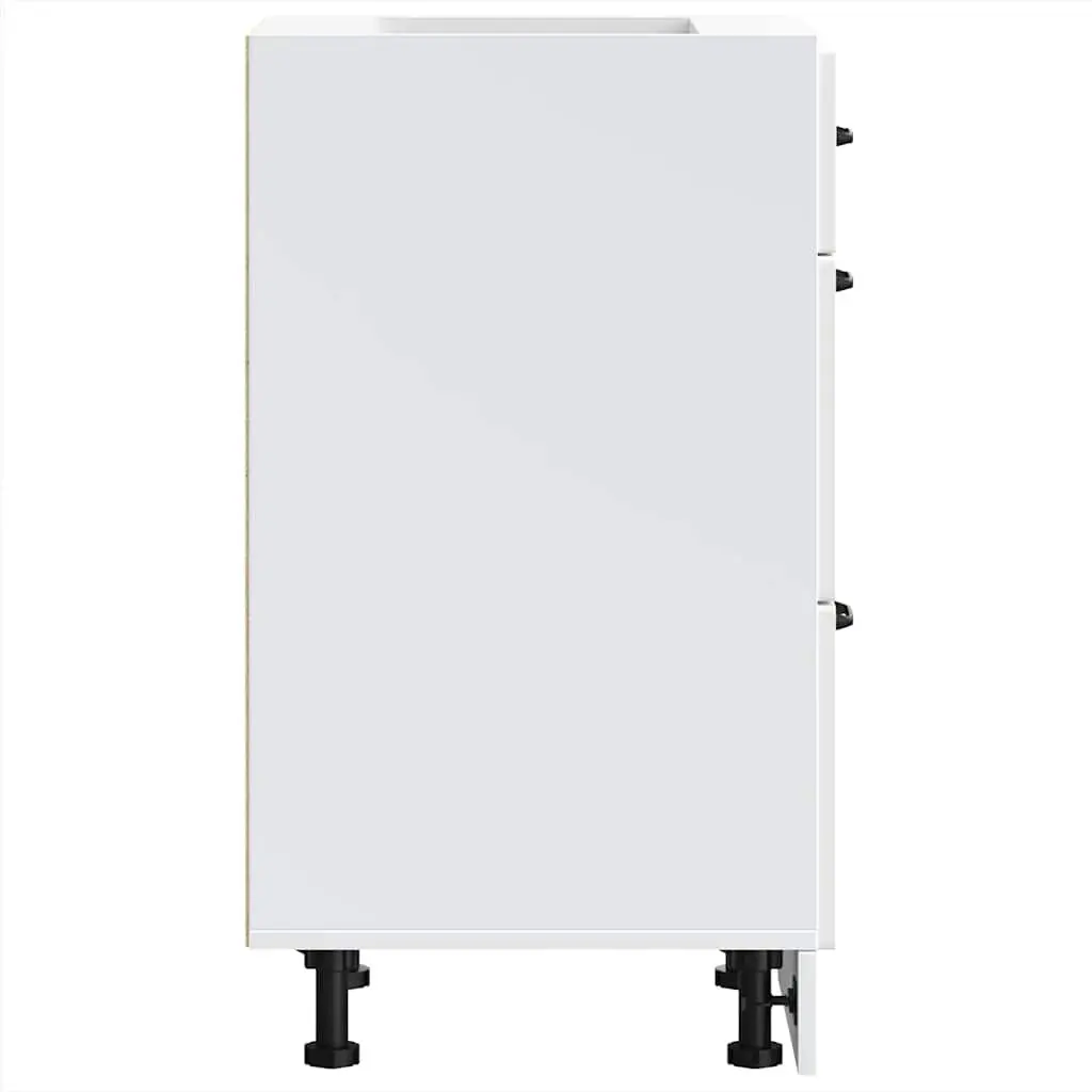 Kitchen Base Cabinet Storage Cupboard White Engineered Wood Adjustable Doors