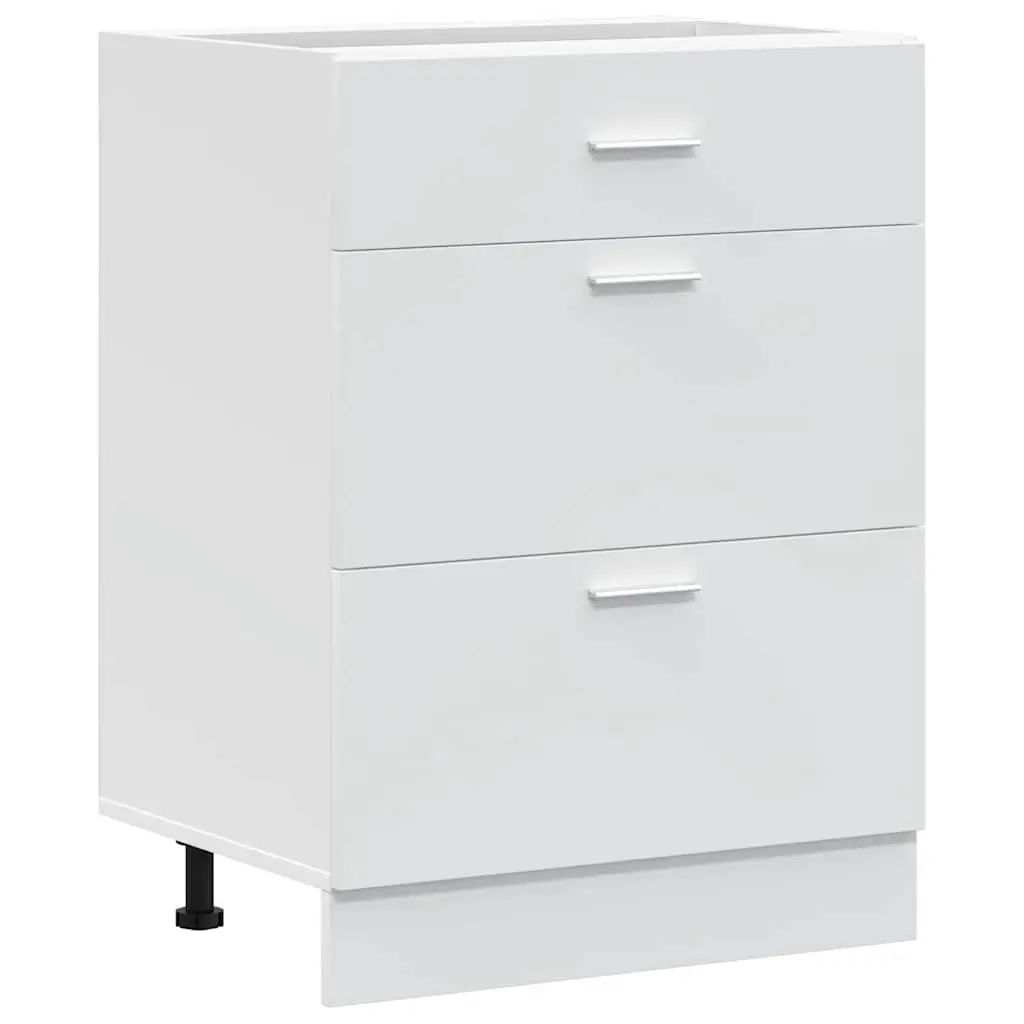 Kitchen Base Cabinet White Storage Cupboard Engineered Wood Adjustable Feet