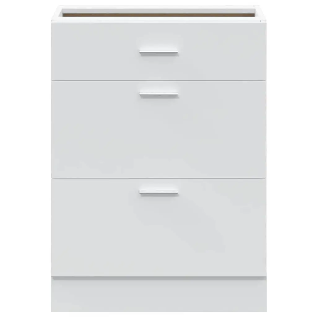 Kitchen Base Cabinet White Storage Cupboard Engineered Wood Adjustable Feet