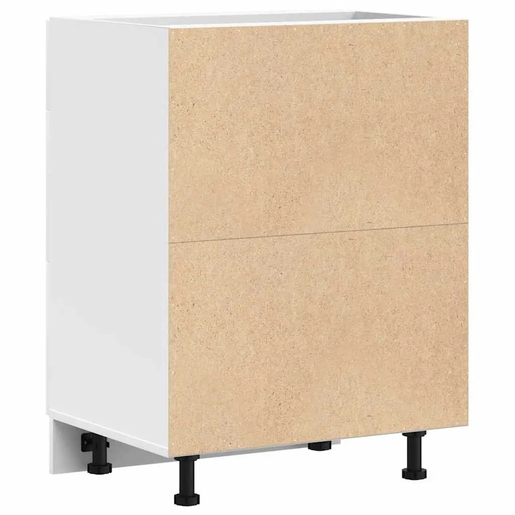 Kitchen Base Cabinet White Storage Cupboard Engineered Wood Adjustable Feet